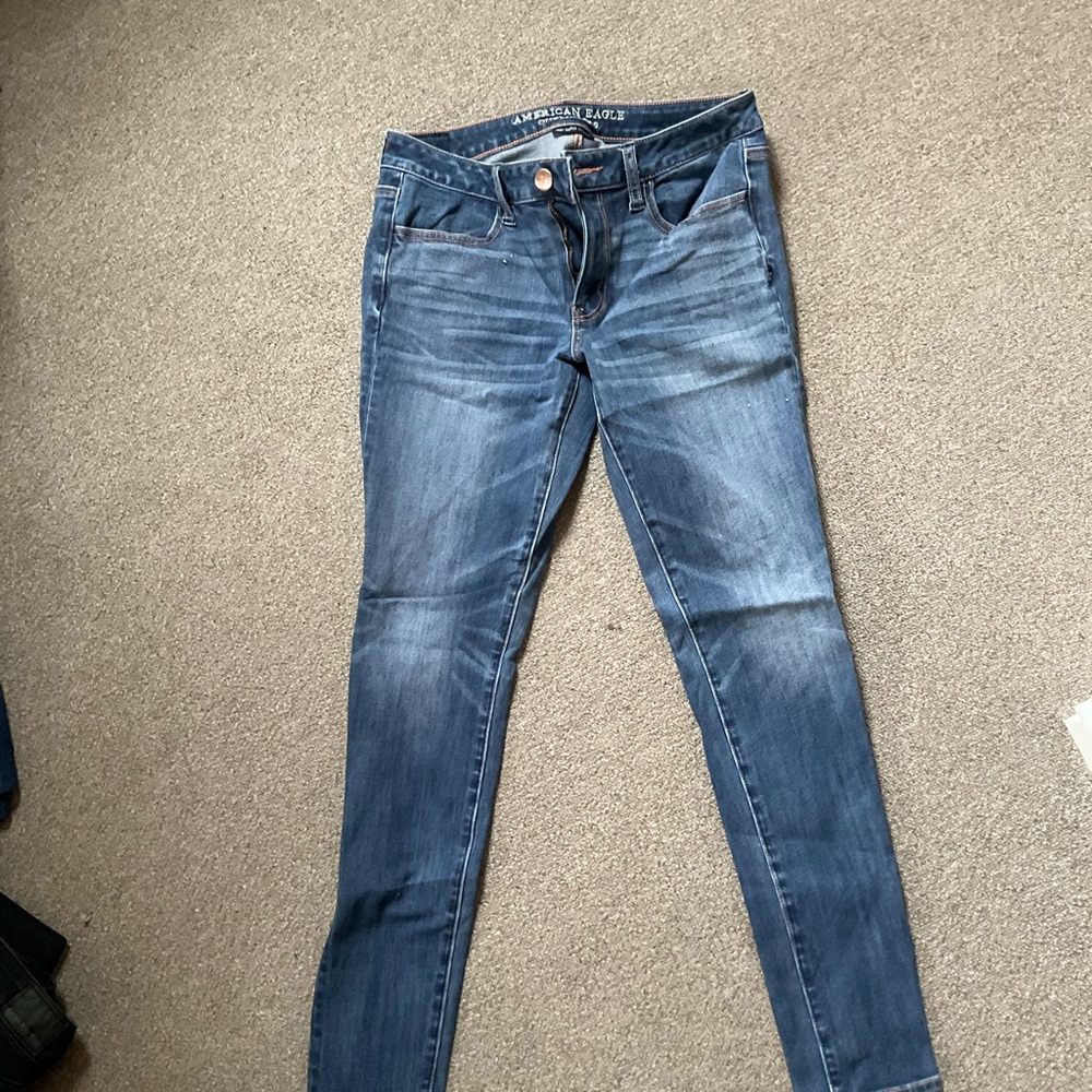 American Eagle Outfitters Women's Dark Blue Skinny Jeans